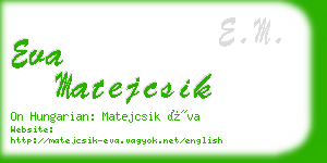 eva matejcsik business card